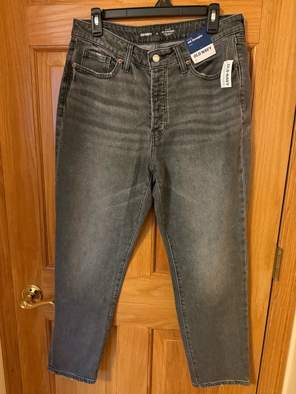 Old Navy Men’s Charcoal Slim OG Straight High Rise Jeans